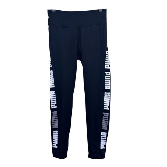 Puma Modern Sports Fold-up Leggings Women's Medium Black Pull-on Activewear - Picture 5 of 13